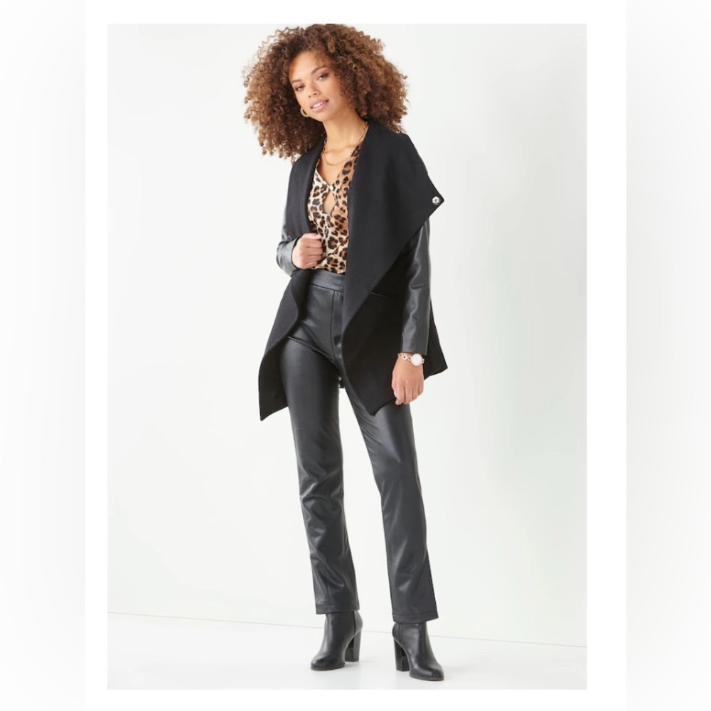 🆕 Charlie Paige Trinity Jacket Wool Blend Wrap / Funnel Neck Jacket